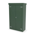 FD6 double door GRP cabinet in green, front three-quarter view with the doors closed