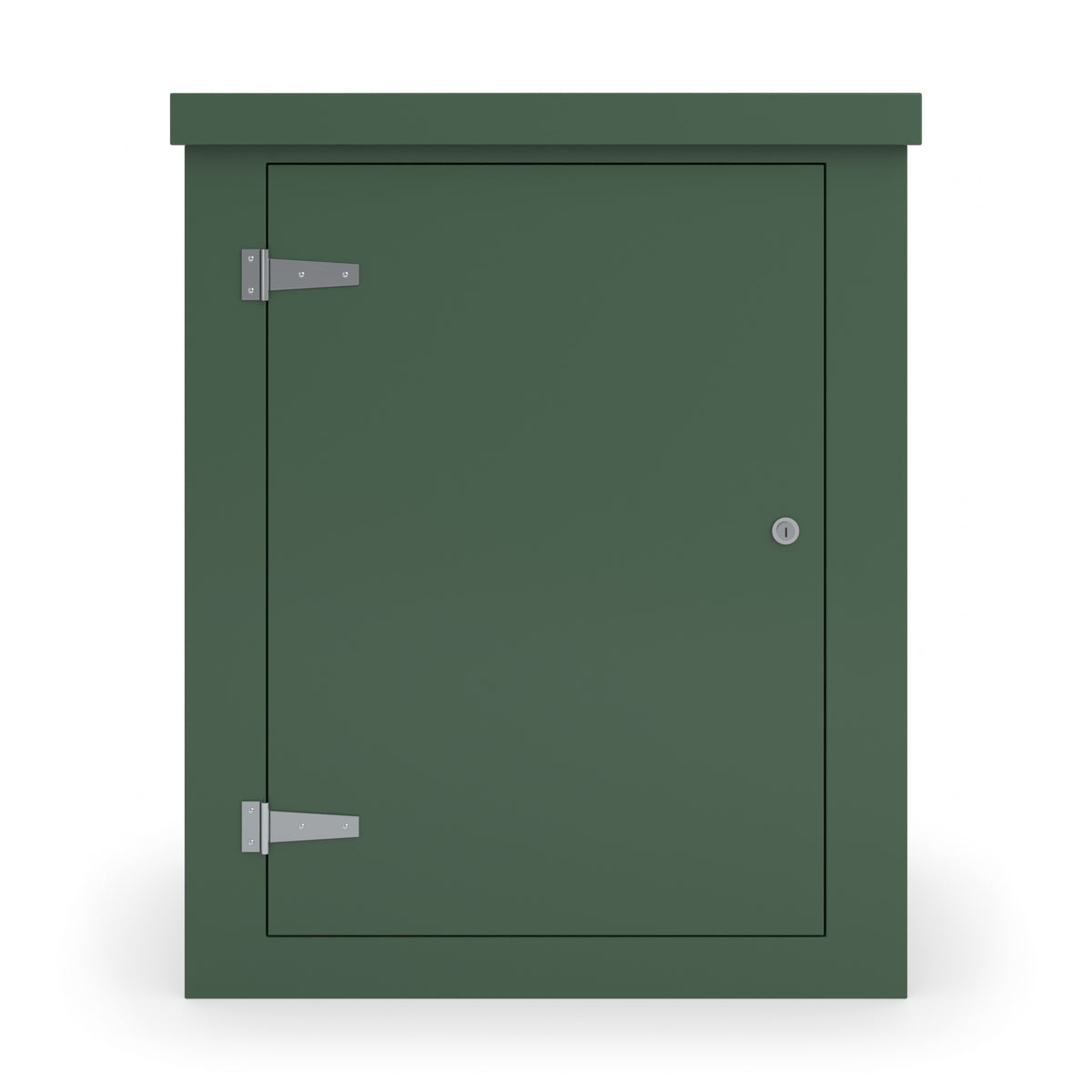 FS3 single door GRP cabinet in green, straight-on front view with the door closed